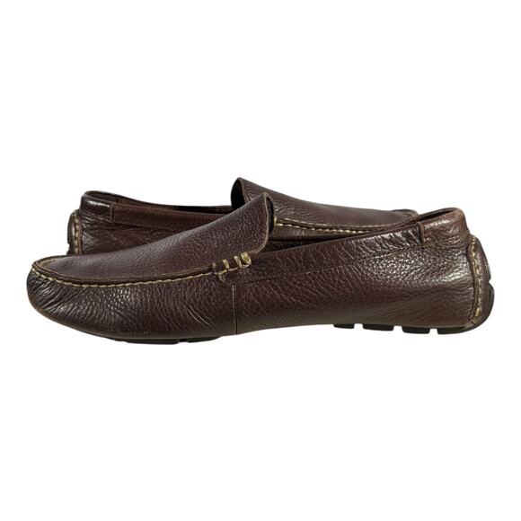 Polo Ralph Lauren Pebbled Leather Driving Loafers Brown Men’s 9.5D Moc Toe - Picture 6 of 8
